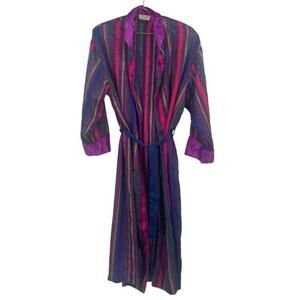 vintage Victoria's Secret Gold Label striped satin robe small